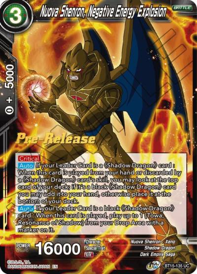 Nuova Shenron Negative Energy Explosion BT15-135 Saiyan Showdown Pre-Release Cards Dragonball Super card
