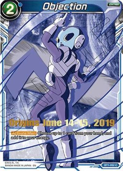 Objection Alternate Art Origins 2019 BT1-052 Tournament Promotion Cards Dragonball Super card