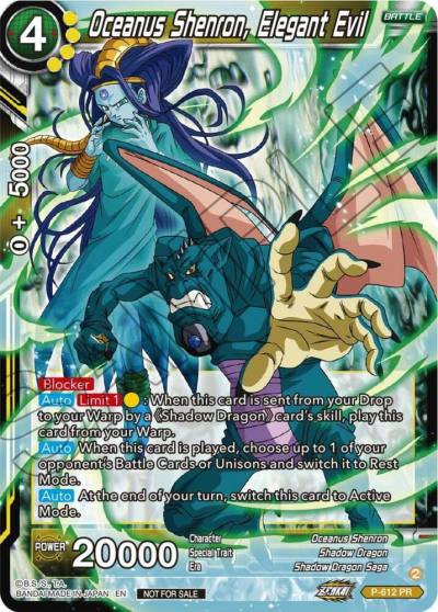 Oceanus Shenron Elegant Evil Zenkai Series Tournament Pack Vol8 P-612 Tournament Promotion Cards Dragonball Super card