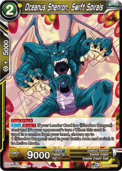 Oceanus Shenron Swift Spirals BT12-114 Vicious Rejuvenation Dragonball Super card
