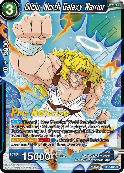Olibu North Galaxy Warrior BT18-045 Dawn of the Z-Legends Pre-Release Cards Dragonball Super card