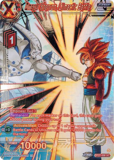 Omega Shenron Climactic Battle Gold Stamped BT27-006 History of Z Dragonball Super card