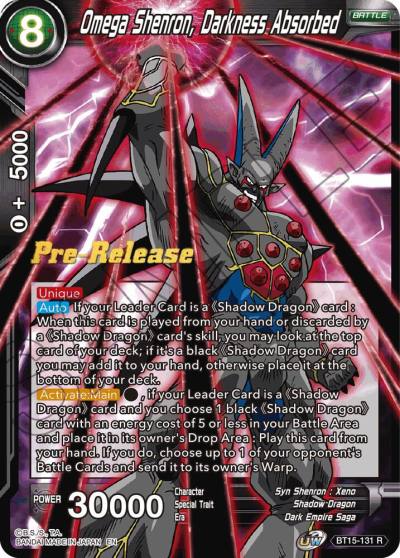 Omega Shenron Darkness Absorbed BT15-131 Saiyan Showdown Pre-Release Cards Dragonball Super card