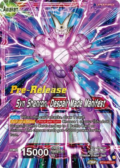 One Star Ball Syn Shenron Despair Made Manifest BT18-002 Dawn of the Z-Legends Pre-Release Cards Dragonball Super card