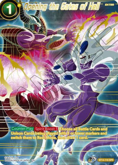 Opening the Gates of Hell SPR BT14-116 Cross Spirits Dragonball Super card