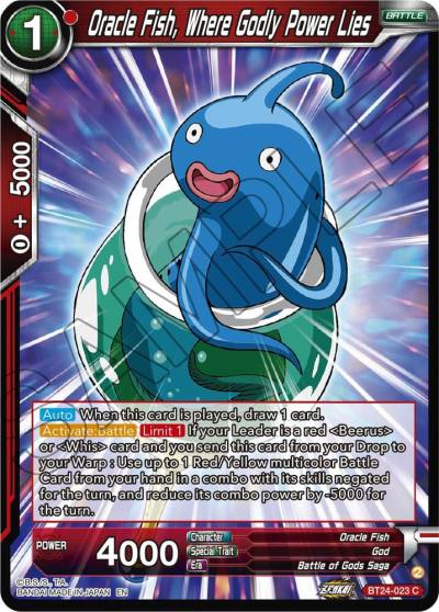 Oracle Fish Where Godly Power Lies BT24-023 Beyond Generations Dragonball Super card
