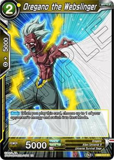 Oregano the Webslinger Foil DB2-117 Draft Box 05 - Divine Multiverse Dragonball Super card
