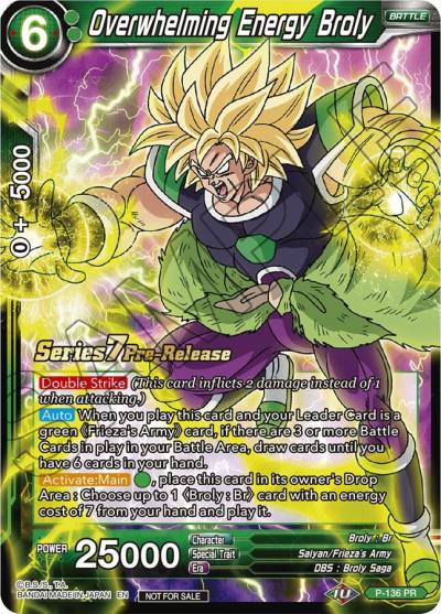 Overwhelming Energy Broly Alt Art P-136 Promotion Cards Dragonball Super card