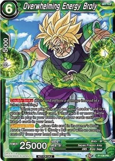 Overwhelming Energy Broly Series 7 Super Dash Pack P-136 Promotion Cards Dragonball Super card