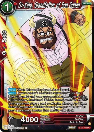 Ox King Grandfather of Son Gohan BT21-022 Wild Resurgence Dragonball Super card