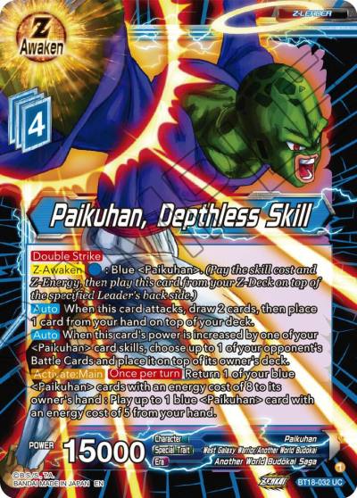Paikuhan Depthless Skill BT18-032 Dawn of the Z-Legends Dragonball Super card