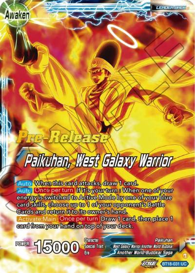 Paikuhan Paikuhan West Galaxy Warrior BT18-031 Dawn of the Z-Legends Pre-Release Cards Dragonball Super card