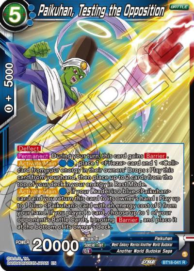 Paikuhan Testing the Opposition BT18-041 Dawn of the Z-Legends Dragonball Super card