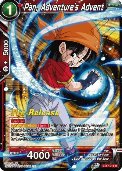 Pan Adventures Advent BT17-011 Ultimate Squad Pre-Release Cards Dragonball Super card