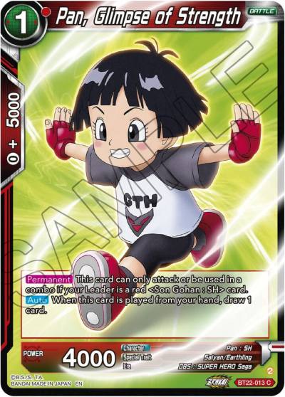 Pan Glimpse of Strength BT22-013 Critical Blow Dragonball Super card