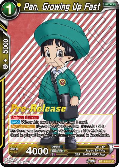 Pan Growing Up Fast BT18-114 Dawn of the Z-Legends Pre-Release Cards Dragonball Super card
