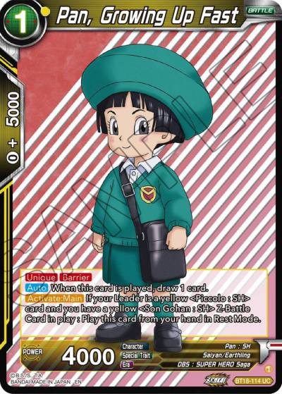 Pan Growing Up Fast Foil BT18-114 Dawn of the Z-Legends Dragonball Super card