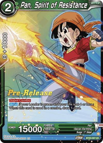 Pan Spirit of Resistance BT20-067 Power Absorbed Pre-Release Cards Dragonball Super card