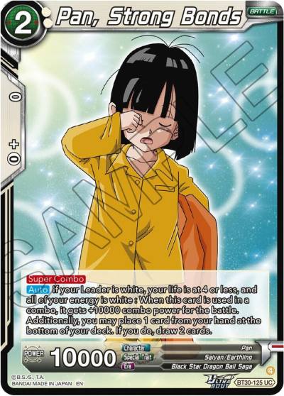Pan Strong Bonds BT30-125 Three Glorious Fighters Dragonball Super card