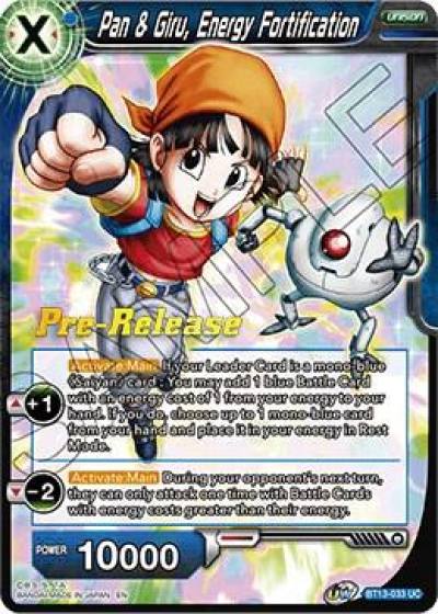 Pan and Giru Energy Fortification BT13-033 Supreme Rivalry Pre-Release Cards Dragonball Super card