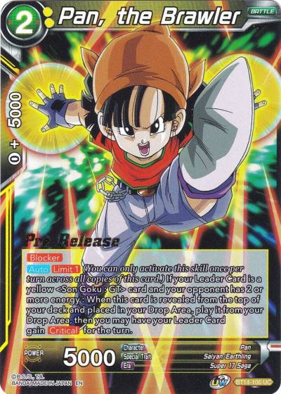 Pan the Brawler BT14-100 Cross Spirits Pre-Release Cards Dragonball Super card