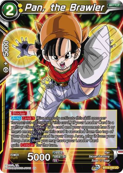 Pan the Brawler BT14-100 Cross Spirits Dragonball Super card