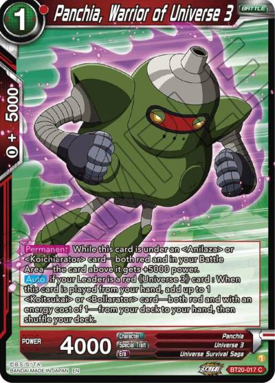 Panchia Warrior of Universe 3 BT20-017 Power Absorbed Dragonball Super card