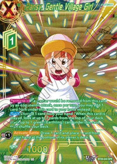 Pansy Gentle Village Girl SPR BT29-044 Fearsome Rivals Dragonball Super card