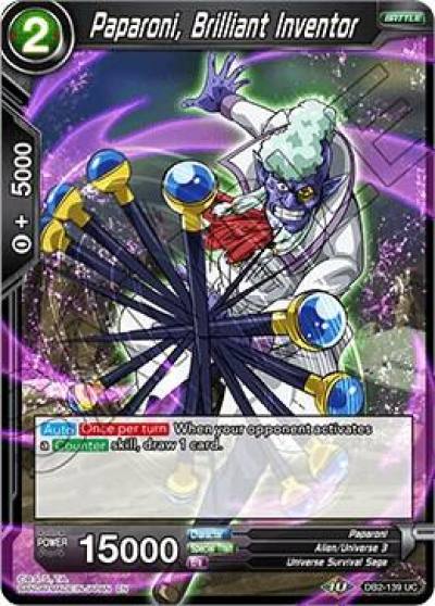 Paparoni Brilliant Inventor DB2-139 Draft Box 05 - Divine Multiverse Dragonball Super card