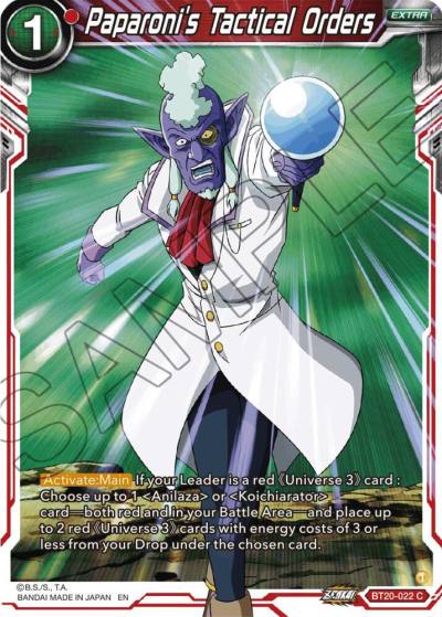 Paparonis Tactical Orders BT20-022 Power Absorbed Dragonball Super card