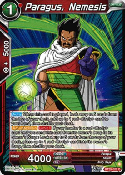 Paragus Nemesis BT29-020 Fearsome Rivals Dragonball Super card