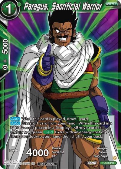 Paragus Sacrificial Warrior Zenkai Series Tournament Pack Vol5 P-528 Tournament Promotion Cards Dragonball Super card
