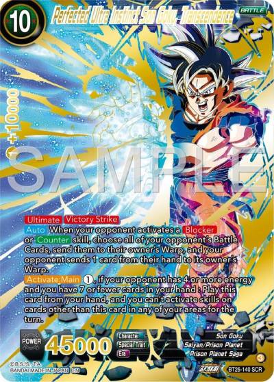 Perfected Ultra Instinct Son Goku Transcendence BT26-140 Ultimate Advent Dragonball Super card