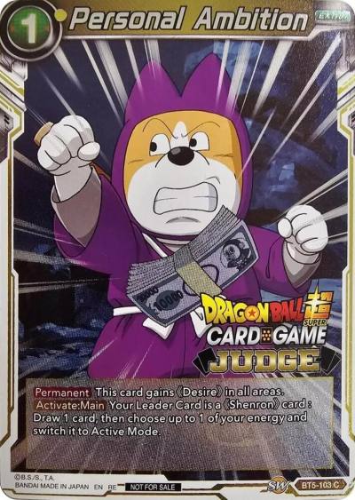 Personal Ambition Judge Pack Vol11 BT5-103 Tournament Promotion Cards Dragonball Super card