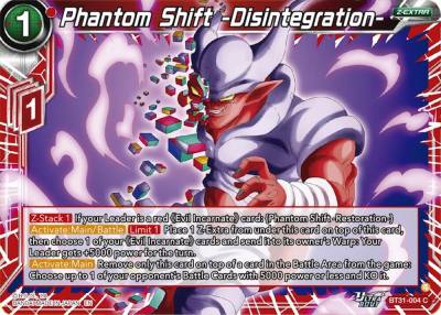 Phantom Shift Disintegration BT31-004 Impact Beyond Dimensions Dragonball Super card