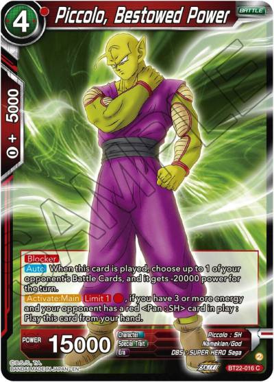 Piccolo Bestowed Power Foil BT22-016 Critical Blow Dragonball Super card