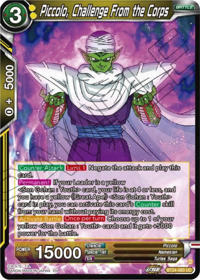 Piccolo Challenge From the Corps BT24-093 Beyond Generations Dragonball Super card