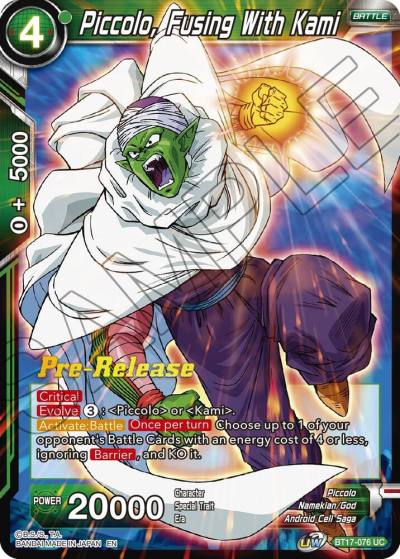 Piccolo Fusing With Kami BT17-076 Ultimate Squad Pre-Release Cards Dragonball Super card