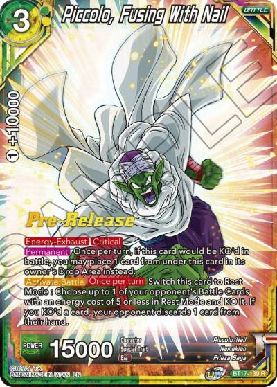 Piccolo Fusing With Nail BT17-139 Ultimate Squad Pre-Release Cards Dragonball Super card