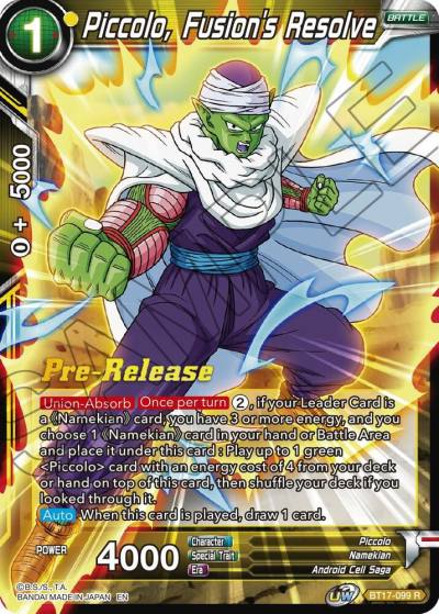 Piccolo Fusions Resolve BT17-099 Ultimate Squad Pre-Release Cards Dragonball Super card