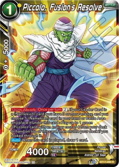 Piccolo Fusions Resolve BT17-099 Ultimate Squad Dragonball Super card