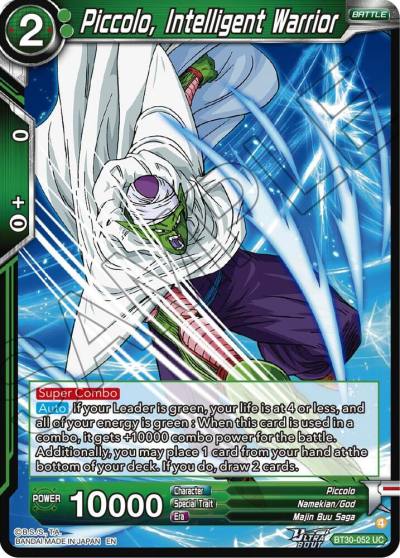 Piccolo Intelligent Warrior BT30-052 Three Glorious Fighters Dragonball Super card