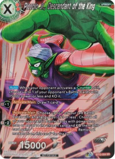 Piccolo Jr Descendant of the King Event Pack 09 Alternate Foil BT12-004 Tournament Promotion Cards Dragonball Super card