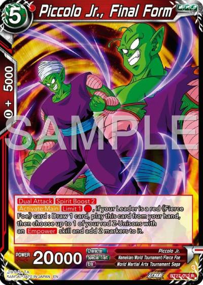 Piccolo Jr Final Form BT27-012 History of Z Dragonball Super card