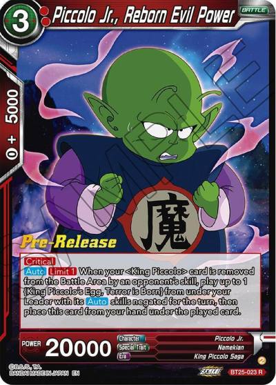 Piccolo Jr Reborn Evil Power BT25-023 Legend of the Dragon Balls Pre-Release Cards Dragonball Super card