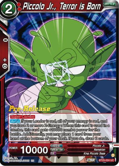 Piccolo Jr Terror is Born BT25-024 Legend of the Dragon Balls Pre-Release Cards Dragonball Super card