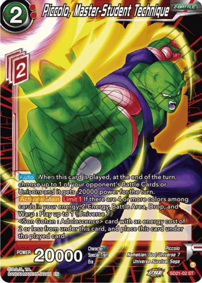 Piccolo Master Student Technique SD21-02 Power Absorbed Dragonball Super card