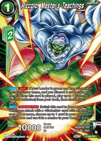 Piccolo Masters Teachings P-404 Promotion Cards Dragonball Super card