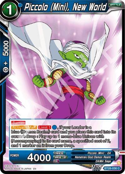 Piccolo Mini New World BT28-036 Prismatic Clash Dragonball Super card