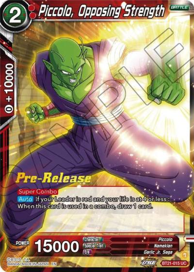 Piccolo Opposing Strength BT21-015 Wild Resurgence Pre-Release Cards Dragonball Super card